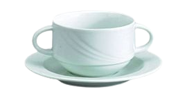 Suppenuntertasse mit Henkel, Serie "Donna"